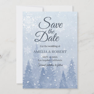 Save The Date Scène d'hiver bleu poussiéreux