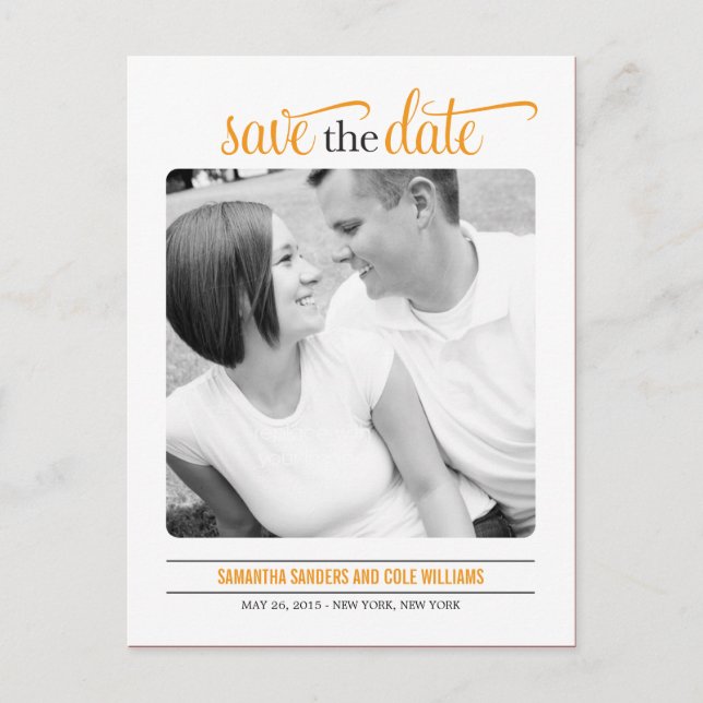 Save the Date scheckte Karte säubern (Vorderseite)