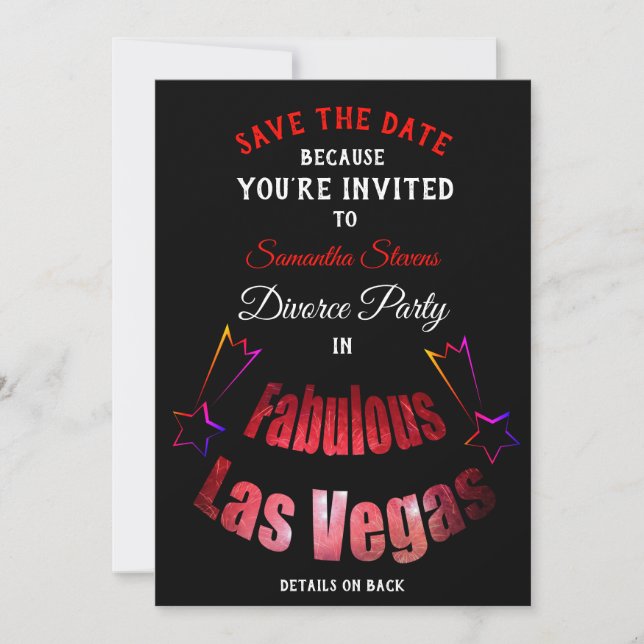 Save the Date Scheidung Party Einladung Las Vegas  (Vorderseite)