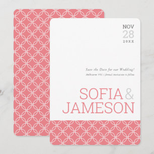 SAVE THE DATE schlichte Korallengräber des moderne Einladung