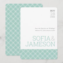 SAVE THE DATE schlichte, moderne pastellgraue Minz