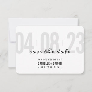 SAVE THE DATE schlichter Block, moderner, hellgrau RSVP Karte