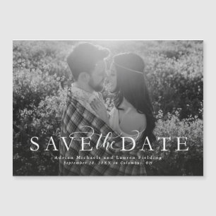 Save the Date schlichter, eleganter Ein-Foto-Magne Magnetkarte