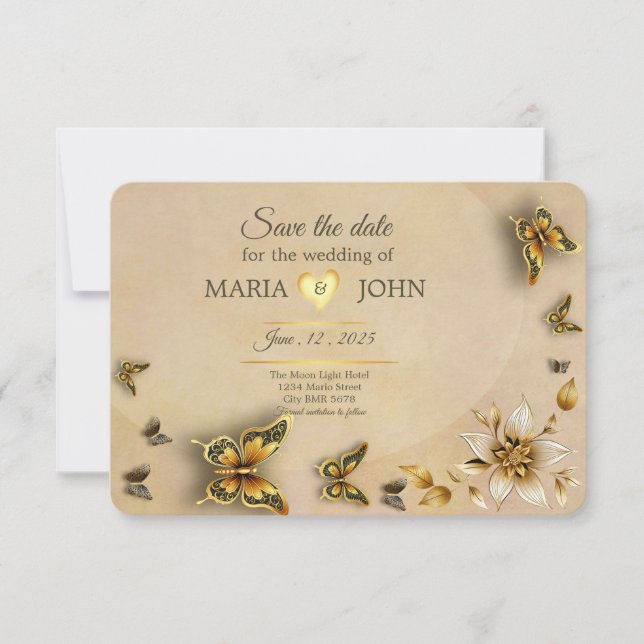 Save the Date Schmetterlinge (Vorderseite)