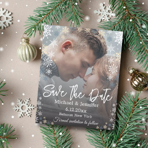 Save the Date, Schneeflocken Hochzeitsfeier Foto E