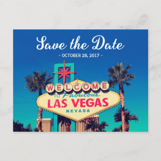 Save the Date - Schönes Retro Las Vegas Foto Ankündigungspostkarte