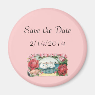Save the Date Schwan-Rosen-Gewohnheits-Magnet Magnet