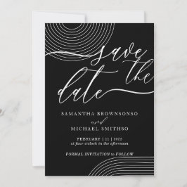 Save the Date schwarz-weiß geometrische Linie Einladung