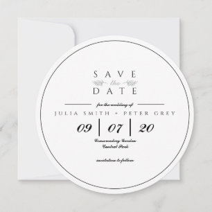 Save the Date Schwarz-Weiß-Runde-Einladung Einladung