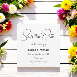 Save the Date Schwarz-weiße Einladung zur Hochzeit<br><div class="desc">Save the Date Schwarz-weiße Hochzeitskarte mit elegantem Kalligrafieschrift. Mehr Produkte mit diesem Design sind in der folgenden Kollektion zu finden.</div>