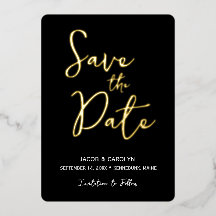 Save the Date Schwarz-weiße Goldhochzeit