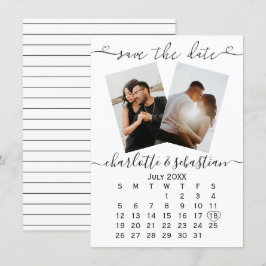 Save the Date Schwarz-weiße Hochzeit Personalisier