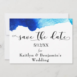 "Save the Date" Schwarze Typografie & Blaue Wasser Save The Date