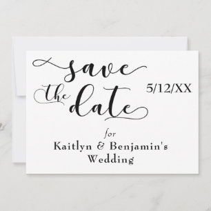 "Save the Date" schwarze Typografie mit floralem H Save The Date