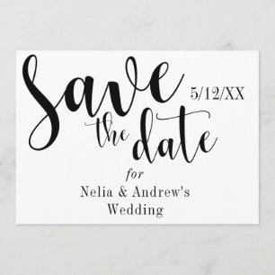 "Save the Date" Schwarze Typografie Moderner Schri Save The Date