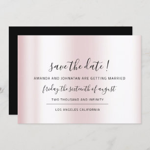 Save the Date Schwarzer Minimalismus Pink Pastell