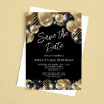 Save the Date Schwarzes Gold 50. Geburtstag Einladung<br><div class="desc">Erstellen Sie Ihre eigene Save the Date Black Gold 50. Geburtstag Einladung! Personalisieren Sie dieses Design mit Ihrem eigenen Text. Sie können dieses Design weiter anpassen,  indem Sie auf Wunsch die Schaltfläche "Details bearbeiten" auswählen.</div>