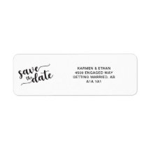 Save the Date Schwarzweiß-Weiß-Elegante Skripte Mo