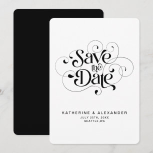 Save the Date schwarzweiße Typografie elegant