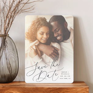 Save The Date Script balayé par vent   Photo verticale