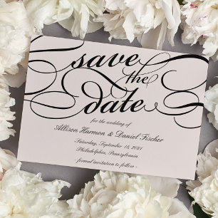 Save The Date Script classique Enregistrer la date Cameo Blush
