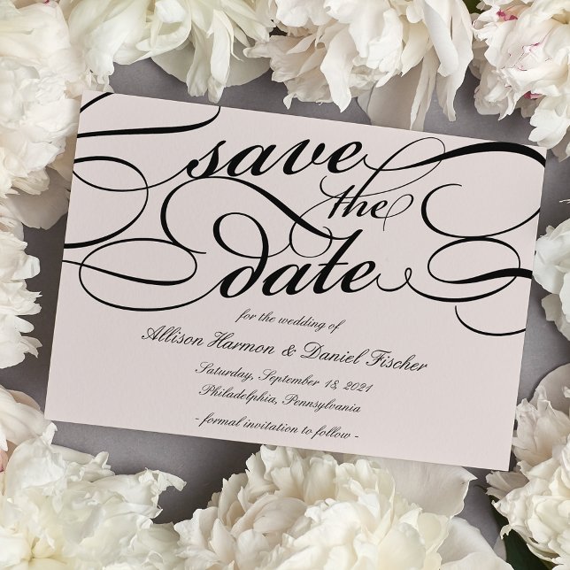 Save The Date Script classique Enregistrer la date | Cameo Blush (Créateur téléchargé)