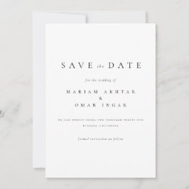 Save The Date Script classique simple Mariage noir et blanc