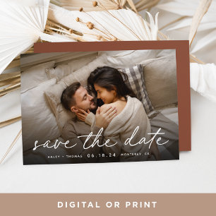 Save The Date Script confortable Photo horizontale