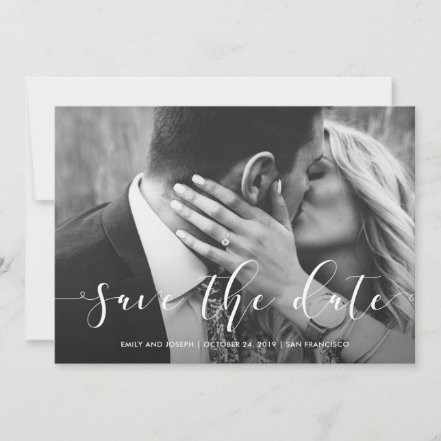 Save The Date Script d'amour | Enregistrer la date avec photo (Devant)