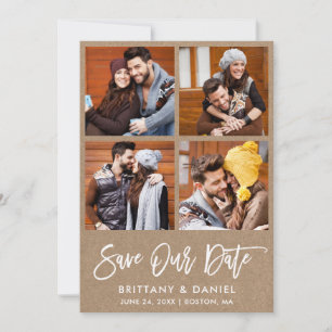 Save The Date Script de brosse 4 Photo Économisez notre date Car