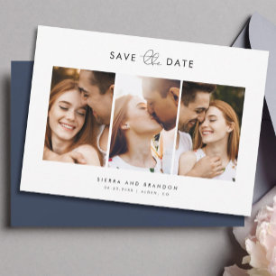 Save The Date Script de collage photo 3 Simple Moderne Minimalis