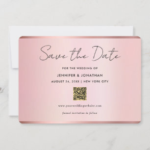 Save The Date Script de typographie Économisez la date Chic Rose