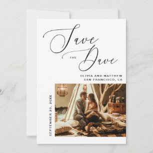 Save The Date Script élégant   Mariage photo minimaliste propre