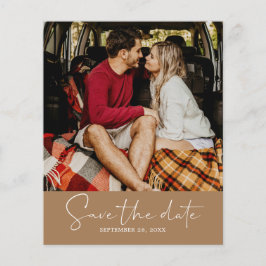 Save the Date Script Gold Caramel Flyer