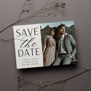 Save The Date Script lisse Mariage photo unique