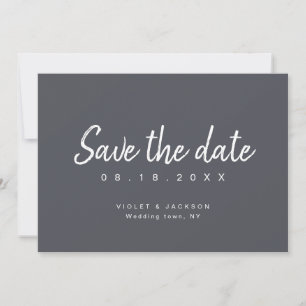 Save The Date Script minimaliste au charbon de bois enregistrer 