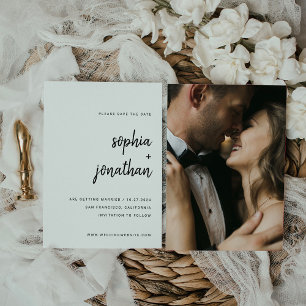 Save The Date Script minimaliste moderne Retour photo