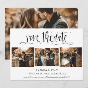 Save The Date Script Moderne 4 Mariage Photo Enregistrer Les Car