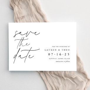 Save The Date Script moderne à main minimale