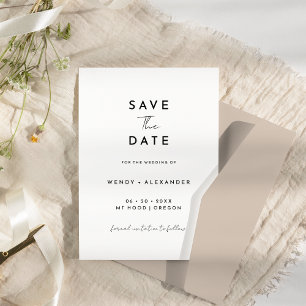 Save The Date Script moderne blanc