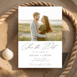 Save The Date Script moderne élégant Plage côtière Mariage photo