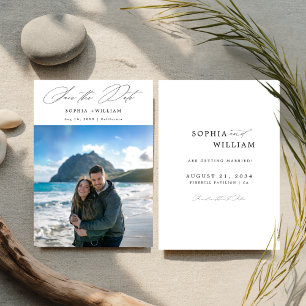 Save The Date Script moderne élégant Plage tropicale Mariage pho