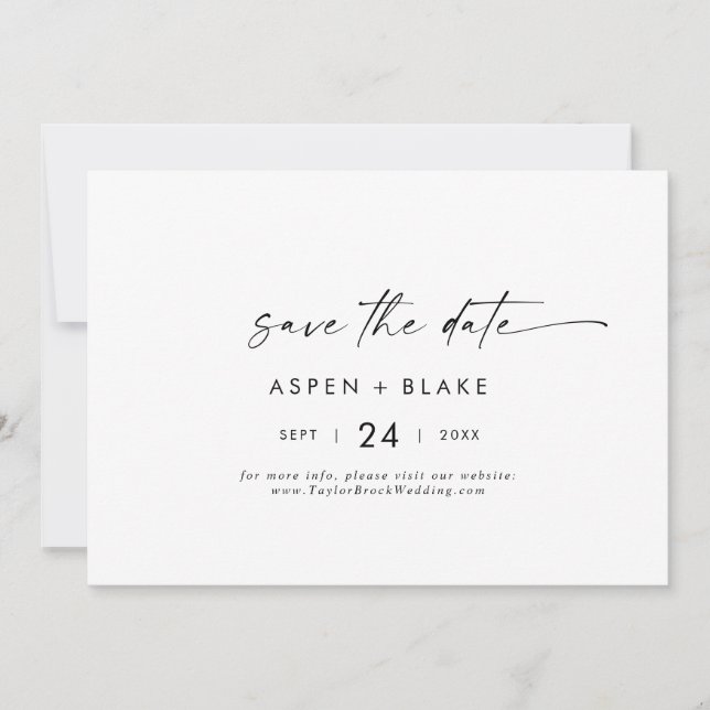 Save The Date Script Moderne Horizontal Enregistrer La Date (Devant)
