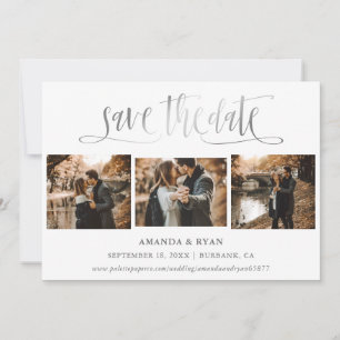 Save The Date Script Moderne Mariage Argent Photo Enregistrer la