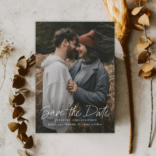 Save The Date Script moderne Photo Mariage simple