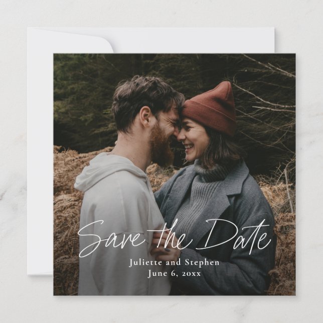 Save The Date Script moderne Photo Mariage simple (Devant)