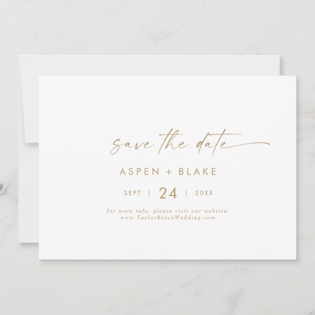 Save The Date Script Or Moderne Horizontal Enregistrer La Date (Devant)
