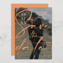 Script orange moderne enregistrer la photo de date