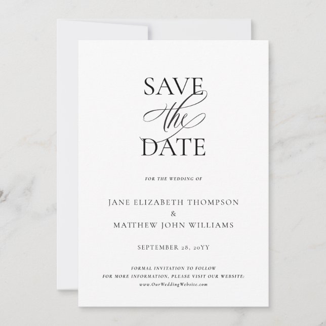 Save The Date Script & Photo Mariage Christian Enregistrer la da (Devant)