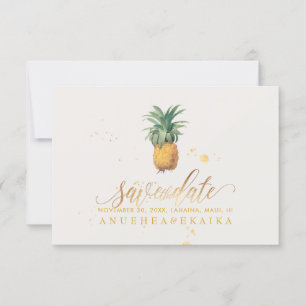 Save The Date Script PixDezines Vintage ananas/Faux or